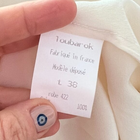 Loubarok LBK Beige Ruffle Sheer Fabric Dress Size 38 / VIBE - Picture 6 of 6